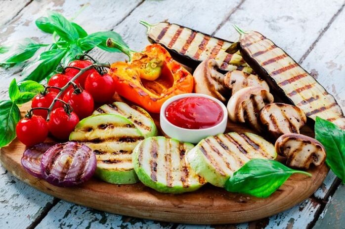 grillattuja vihanneksia laihtumiseen